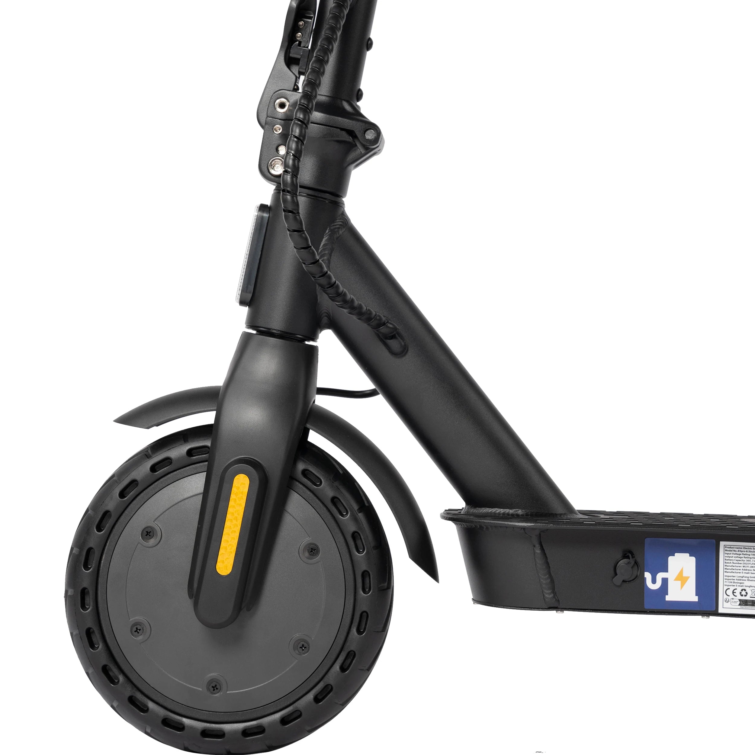 Elektrisk sparkesykkel fra E2S Batterier med 500W motor, topphastighet 25 km/t og batterialternativer på 7,8Ah eller 10,4Ah