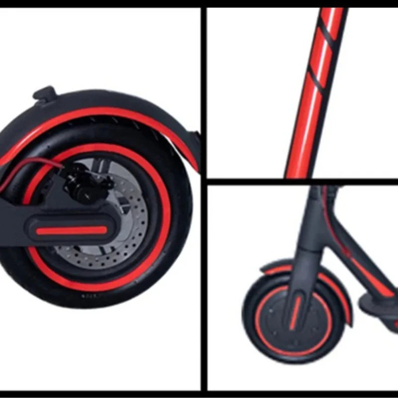 Reflekterende klistremerker for elsparkesykkel, E2S Batterier dekaler, dekor- og sikkerhetssett for Xiaomi og Ninebot.