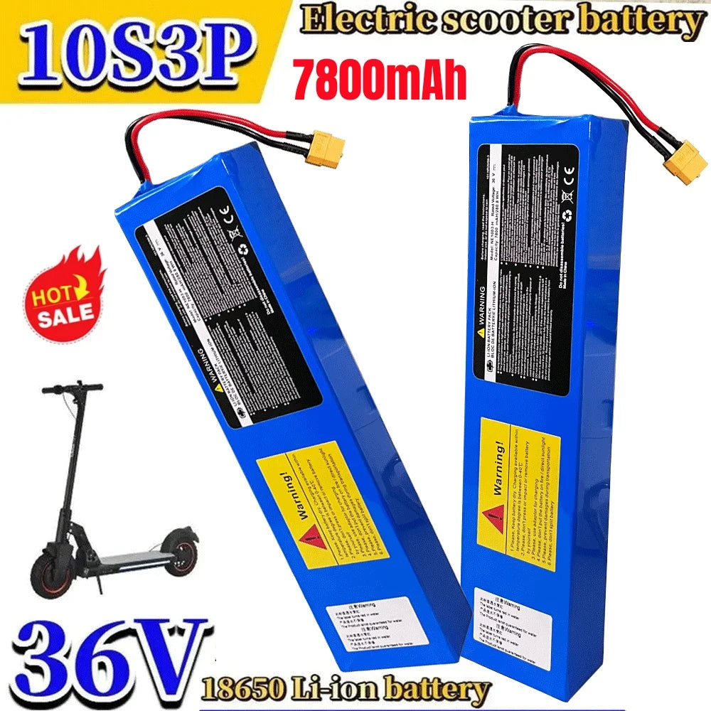 E2S Batterier 36V 7,8Ah Li-Ion batteri for elektrisk sparkesykkel med 10S3P celler, høykvalitets og pålitelig.