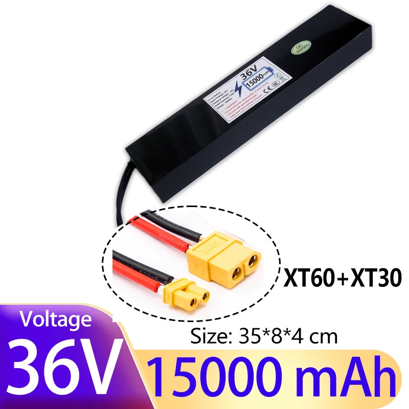 E2S Batterier 36V 15Ah el-sparkesykkelbatteri med lang rekkevidde og høy ytelse, vist i bilde.