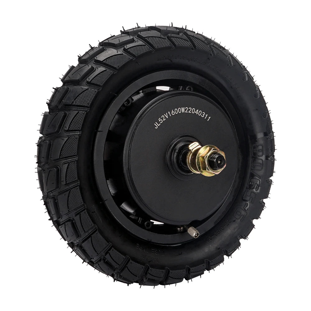E2S Batterier 10-tommers hubmotor for el-sykler, 52V/60V, 1600W, viser motoren med koblingskomponenter og kabler