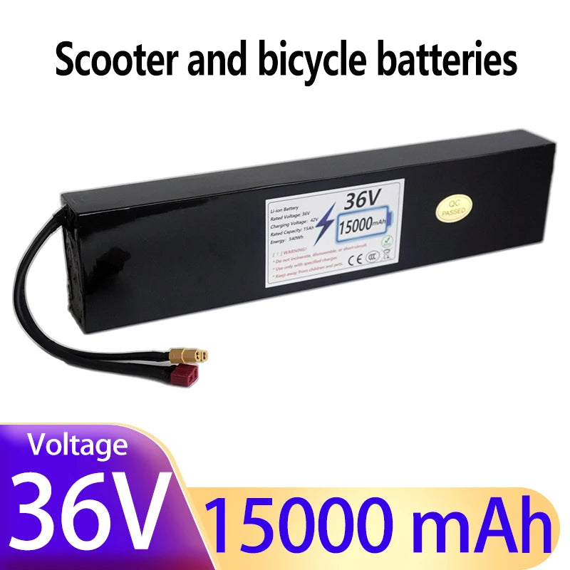 E2S Batterier 36V 15Ah elsparkesykkelbatteri med lang rekkevidde og høy ytelse, vist i bilde.