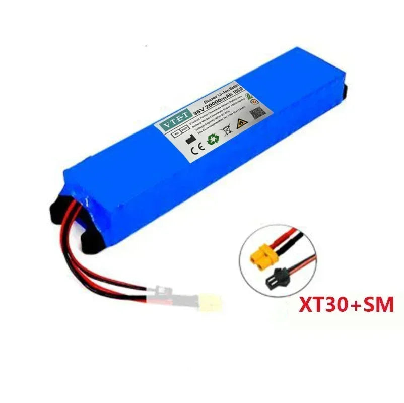 36V 20Ah Batteri til Elsparkesykkel – 720Wh Lithium-ion Batteripakke med 20A BMS | 342×42×66mm
