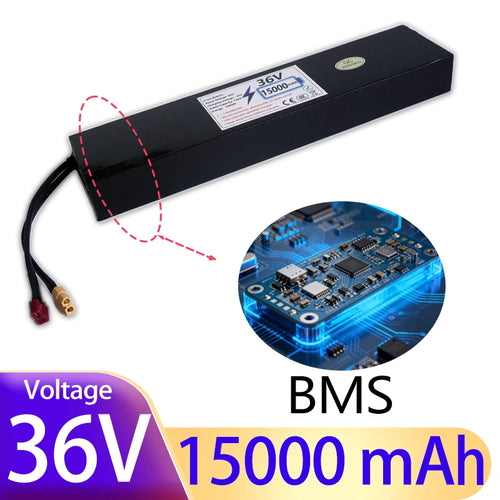 E2S Batterier 36V 15Ah el-sparkesykkelbatteri med lang rekkevidde og høy ytelse, vist i bilde.