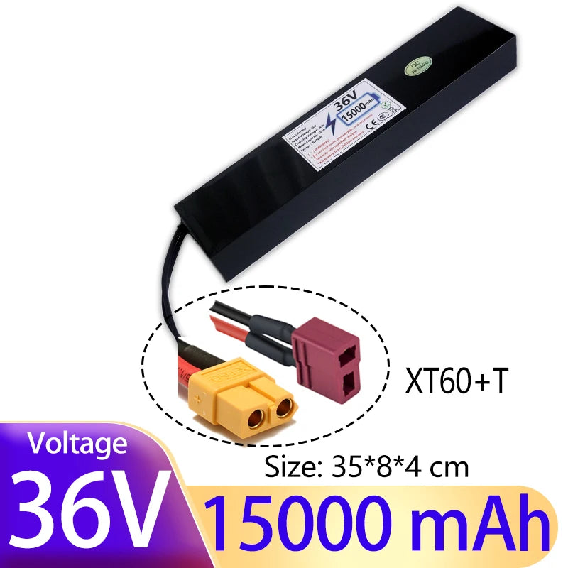 E2S Batterier 36V 15Ah el-sparkesykkel batteri med lang rekkevidde og høy ytelse, vises i bilde.